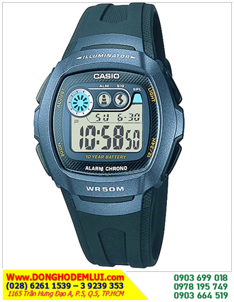 Casio W-210-1BV; Đồng hồ điện tử iLLuminator Casio W-210-1BV chính hãng| Bảo hành 2 năm